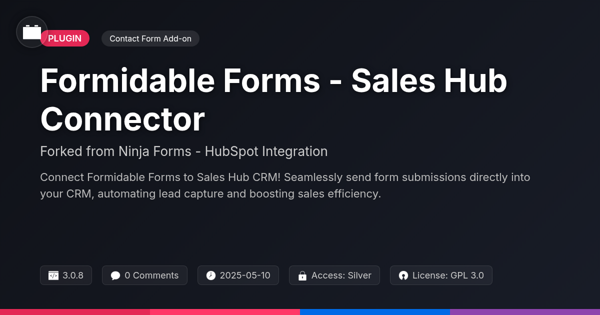 Formidable Forms - Sales Hub Connector forked from Ninja Forms - HubSpot Integration
