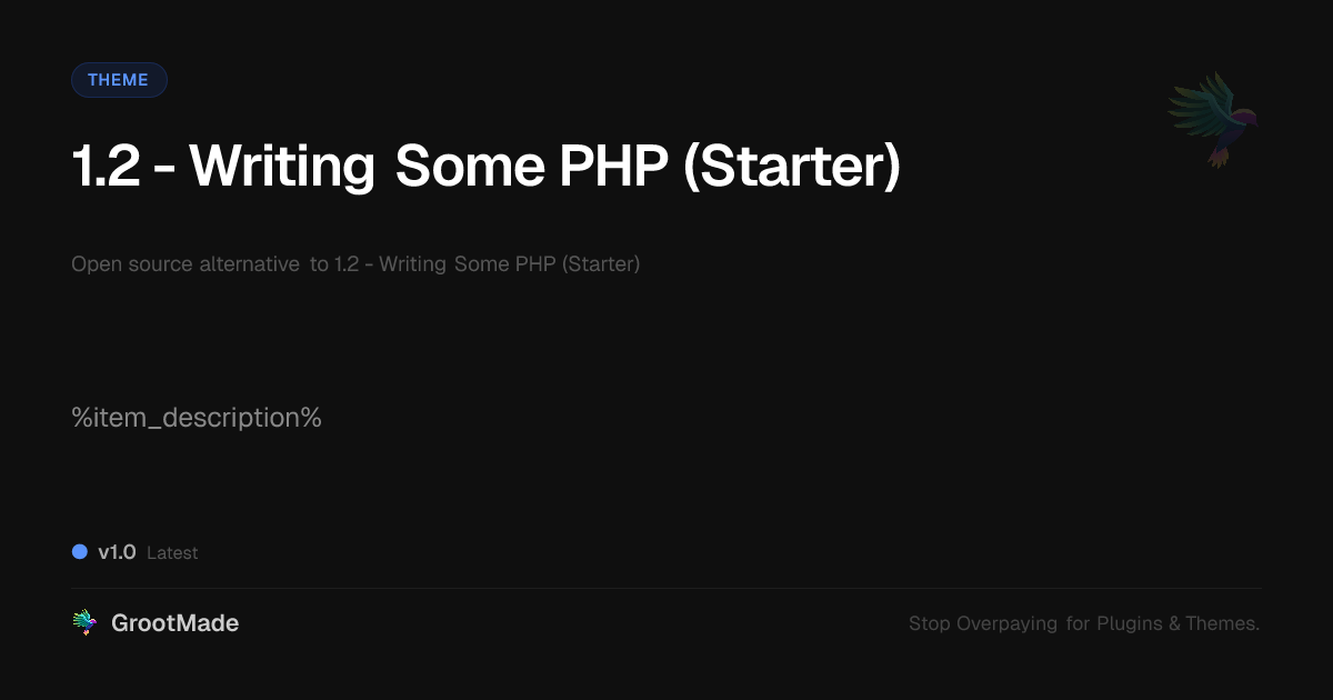 Preview of 1.2 - Writing Some PHP (Starter)