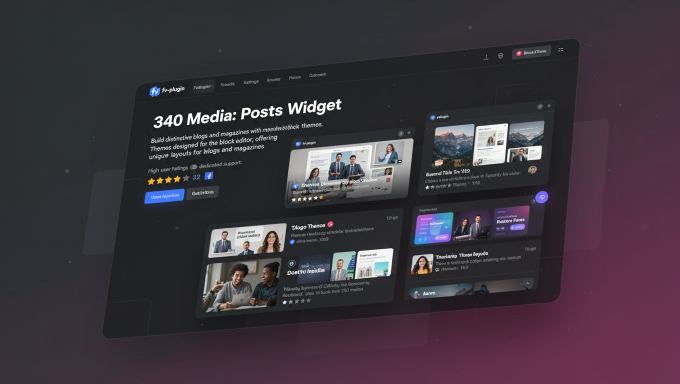 Preview of 340 Media: Posts Widget