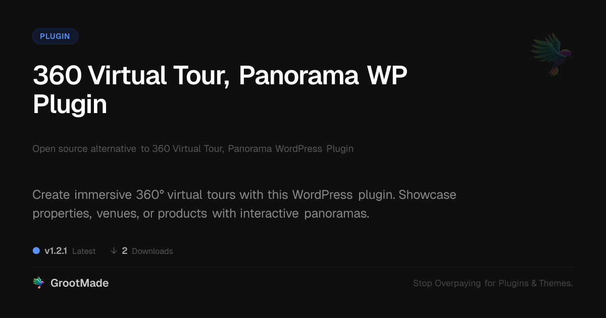 Preview of 360 Virtual Tour, Panorama WP Plugin
