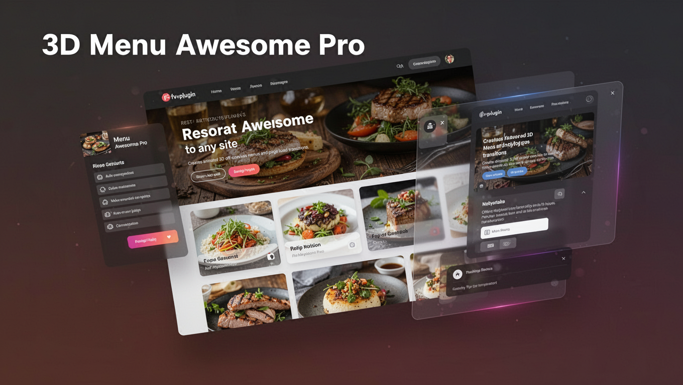 Preview of 3D Menu Awesome Pro