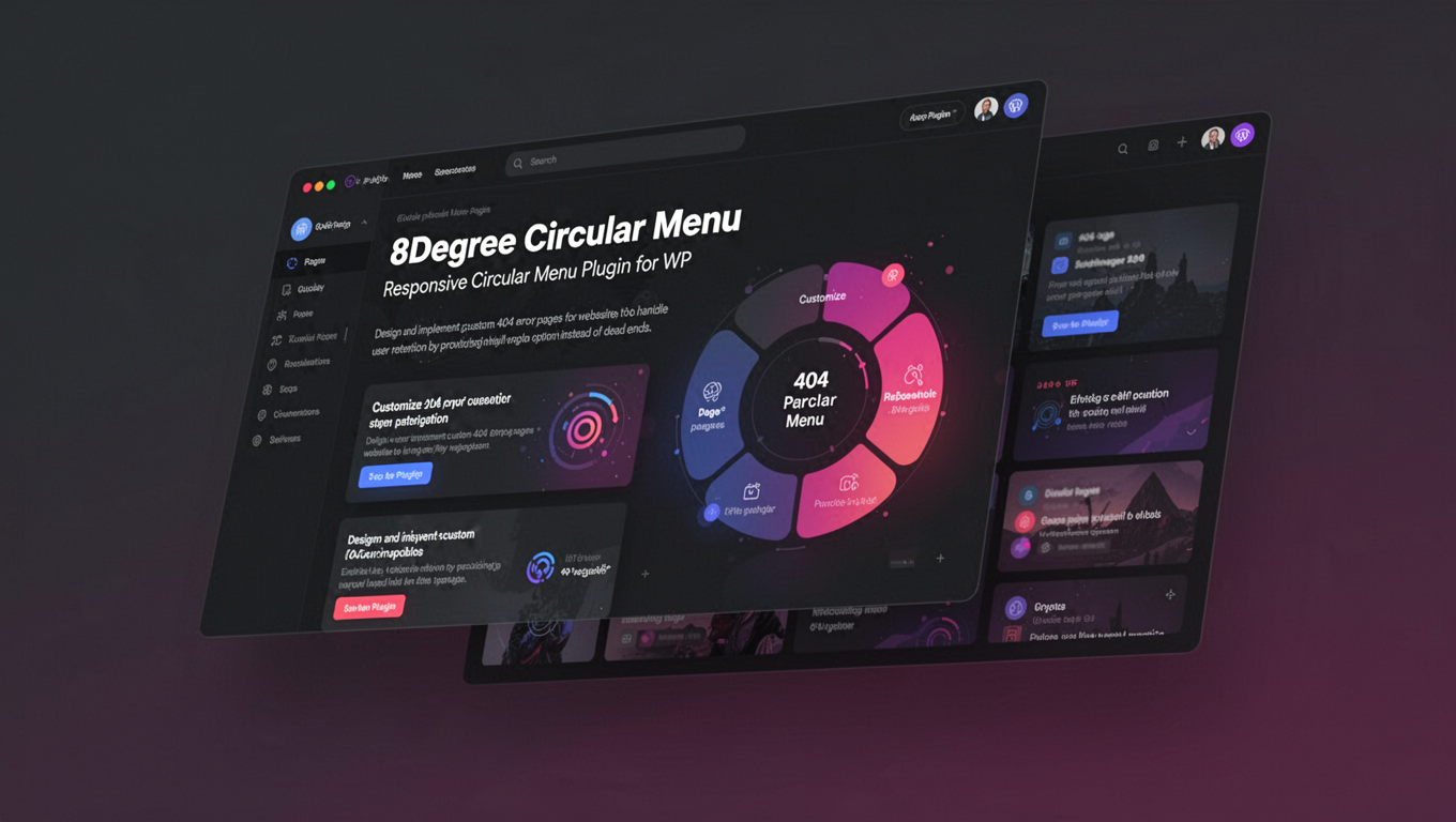 Preview of 8Degree Circular Menu - Responsive Circular Menu Plugin for WP