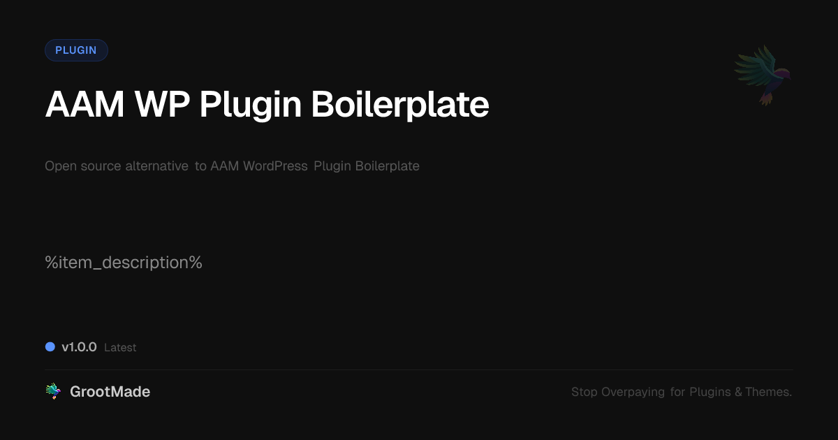 Preview of AAM WP Plugin Boilerplate