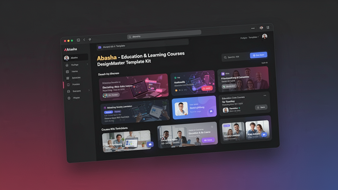 Preview of Abasha - Education & Learning Courses DesignMaster Template Kit