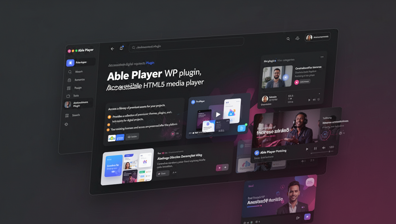 Preview of Able Player WP plugin, accessible HTML5 media player
