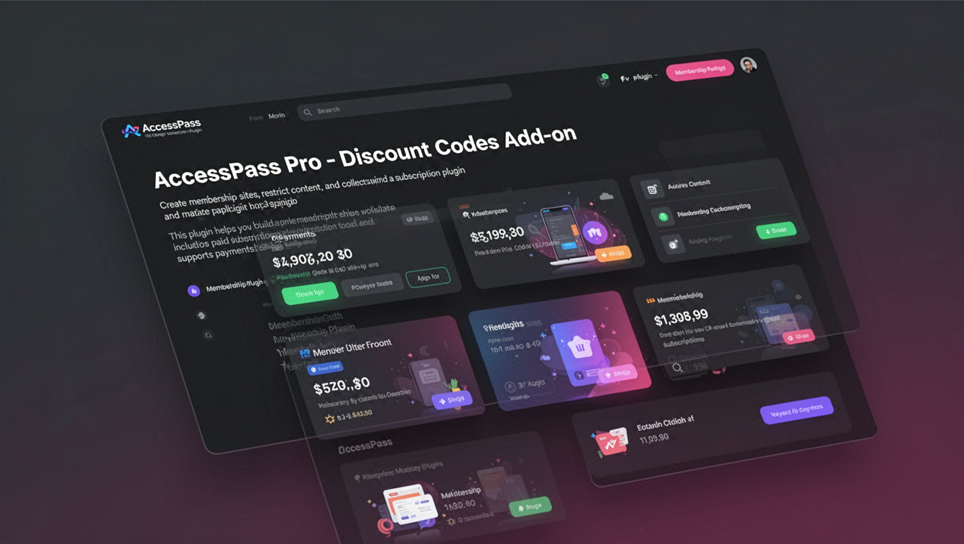 Preview of AccessPass Pro - Discount Codes Add-on