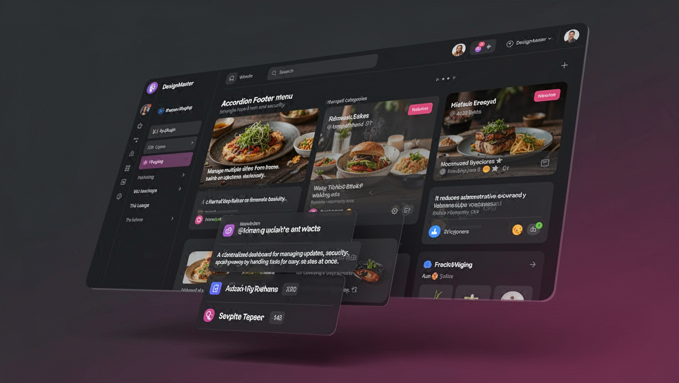 Preview of Accordion Footer Menu Widget For DesignMaster