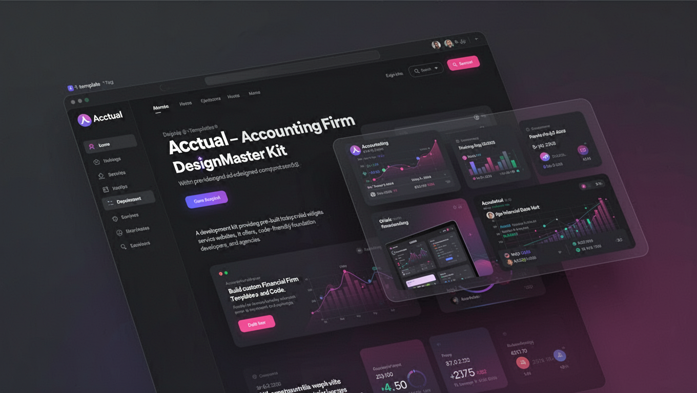 Preview of Acctual – Accounting Firm DesignMaster Template Kit