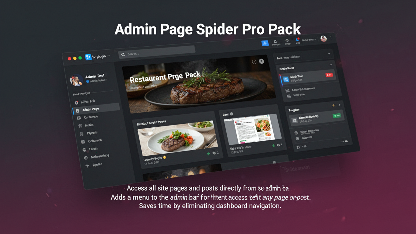 Preview of Admin Page Spider Pro Pack