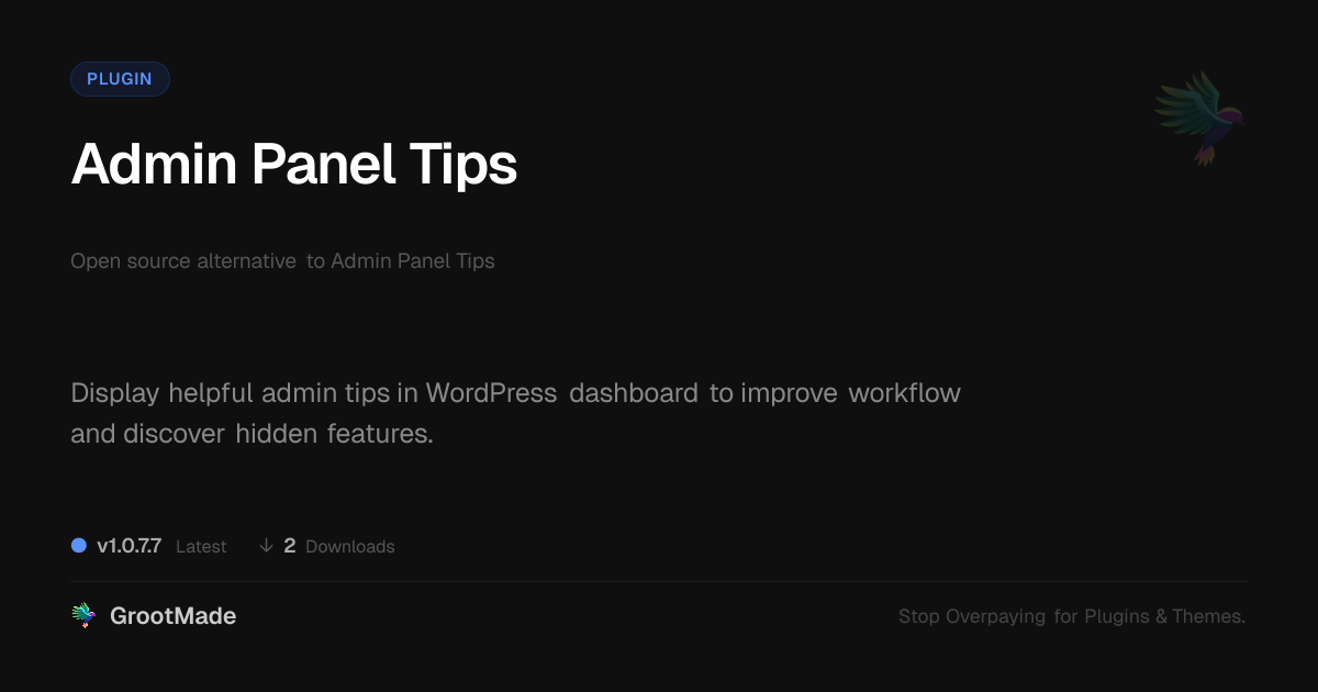 Preview of Admin Panel Tips