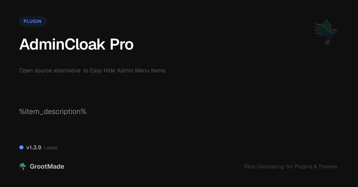 Preview of AdminCloak Pro