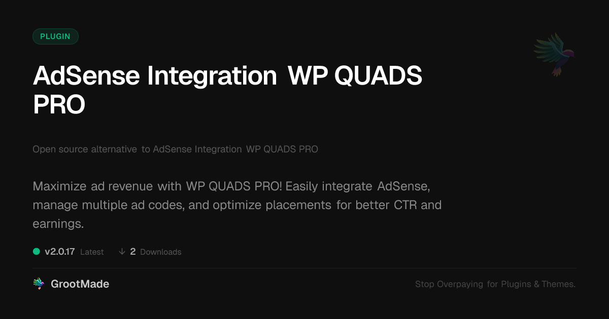 Preview of AdSense Integration WP QUADS PRO