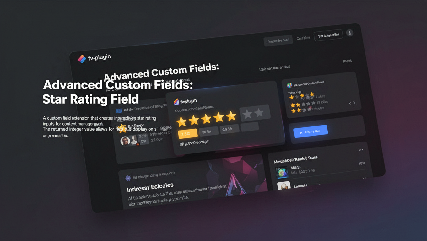Preview of Advanced Custom Fields: Star Rating Field
