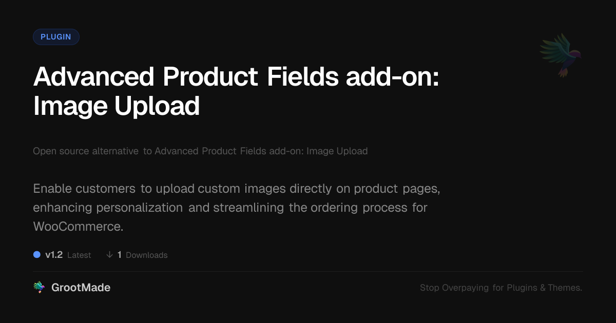Preview of Advanced Product Fields add-on: Image Upload