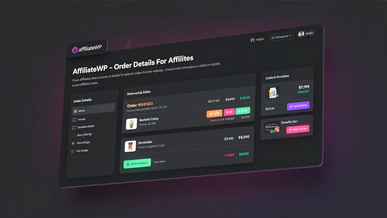 Preview of AffiliateWP - Order Details For Affiliates