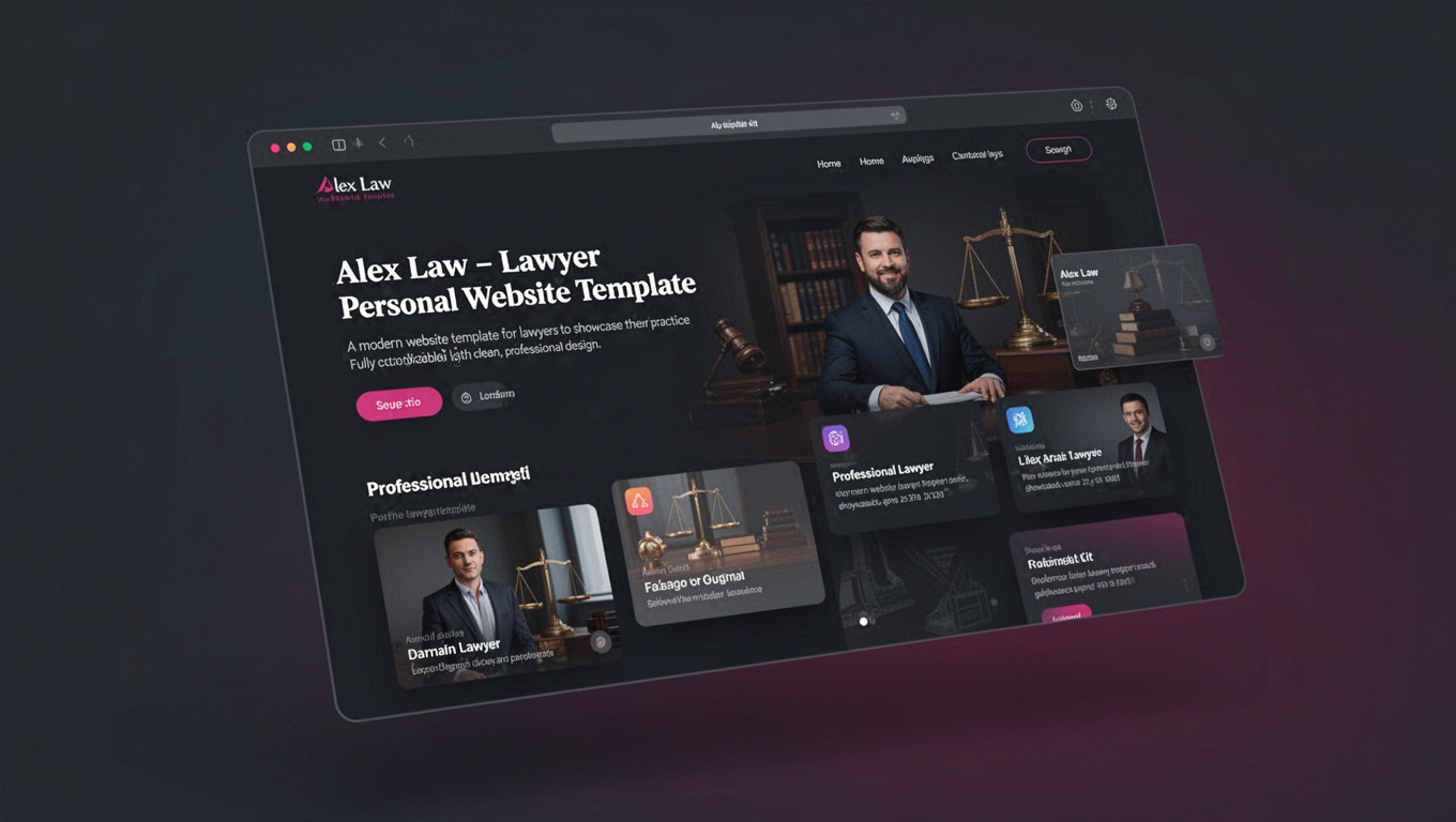 Preview of Alex Law - Lawyer Personal Website Template