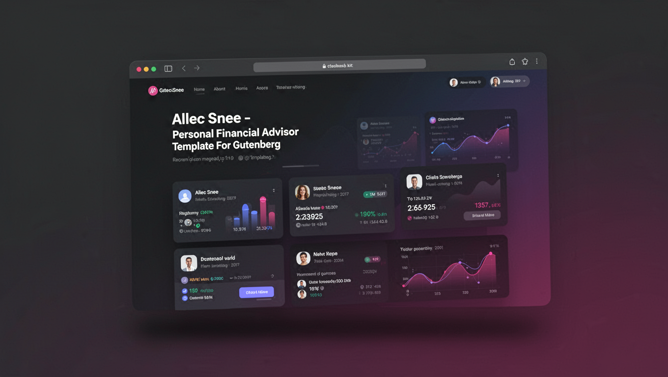 Preview of Allec Snee - Personal Financial Advisor Template For Gutenberg