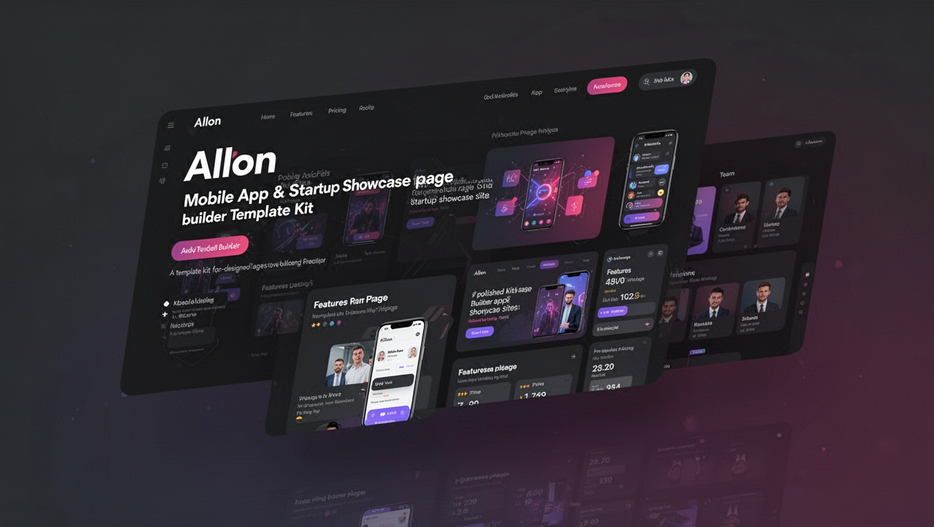 Preview of Allon - Mobile App & Startup Showcase Elementor Template Kit