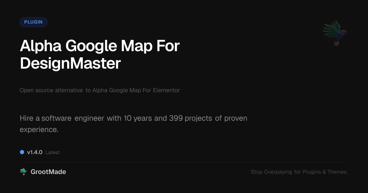 Preview of Alpha Google Map For DesignMaster