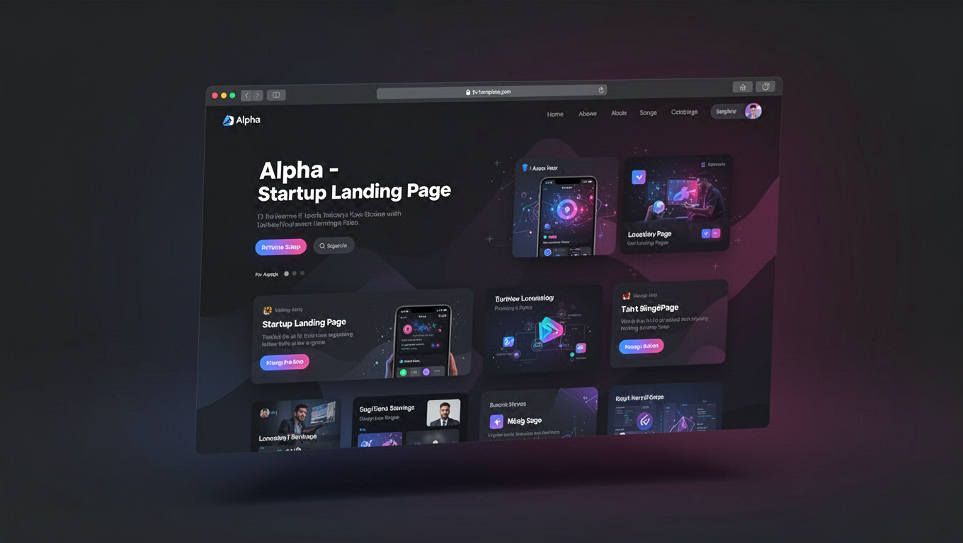 Preview of Alpha - Startup Landing Page