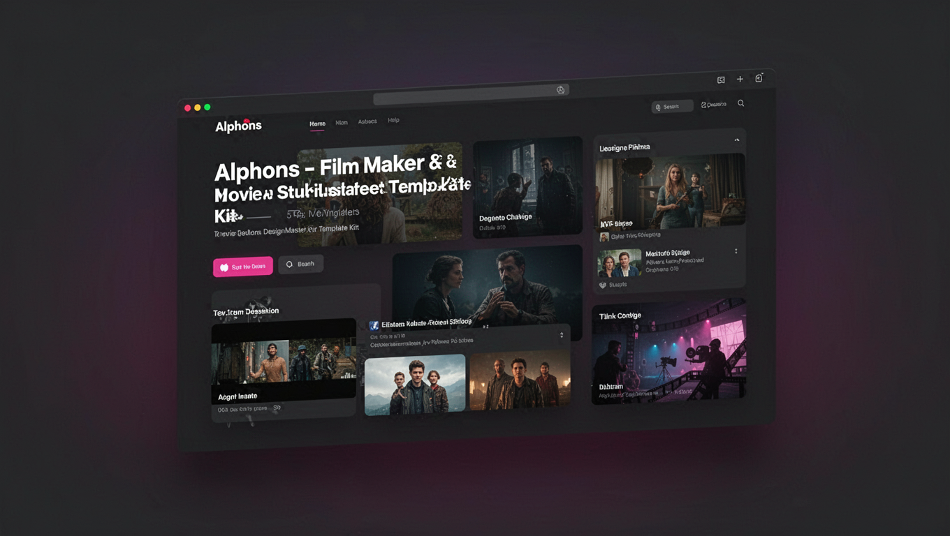 Preview of Alphons - Film Maker & Movie Studio DesignMaster Template Kit
