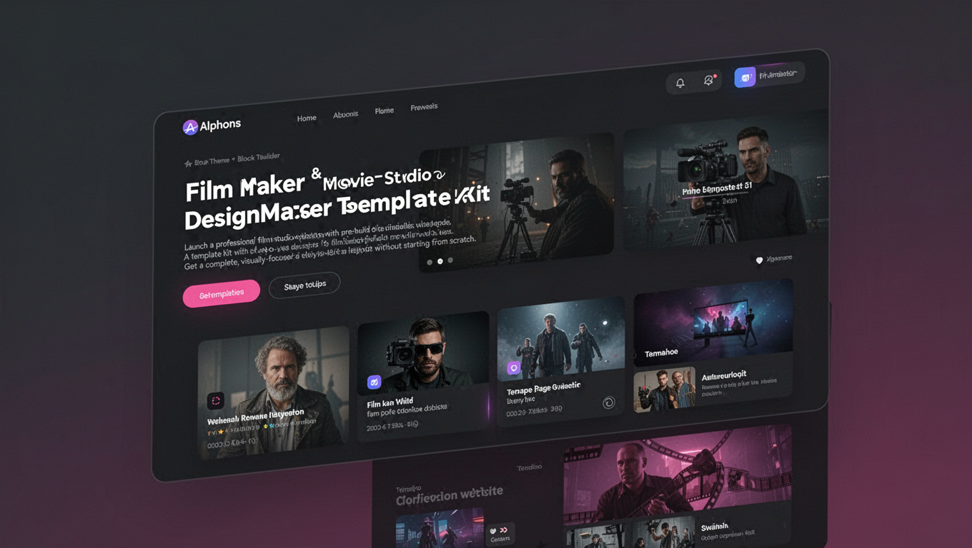 Preview of Alphons - Film Maker & Movie Studio DesignMaster Template Kit