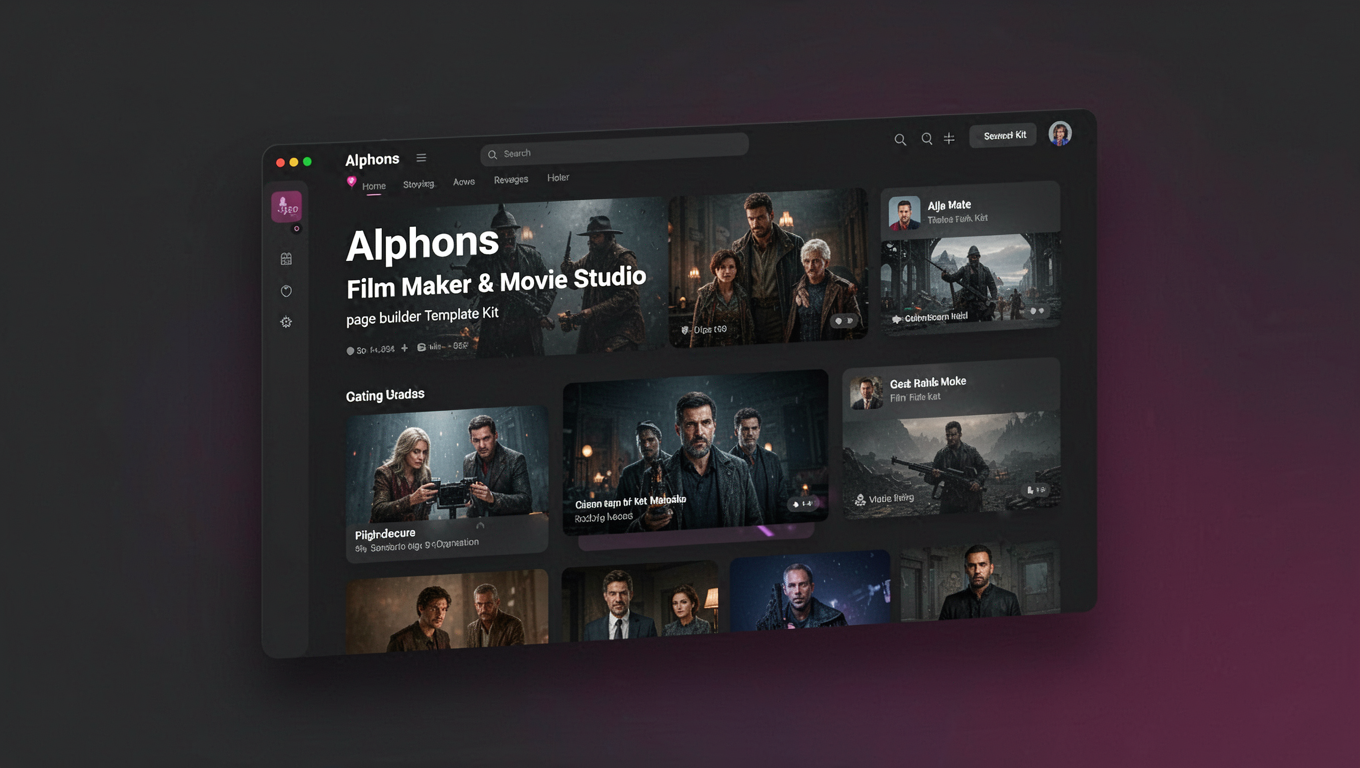 Preview of Alphons - Film Maker & Movie Studio Elementor Template Kit