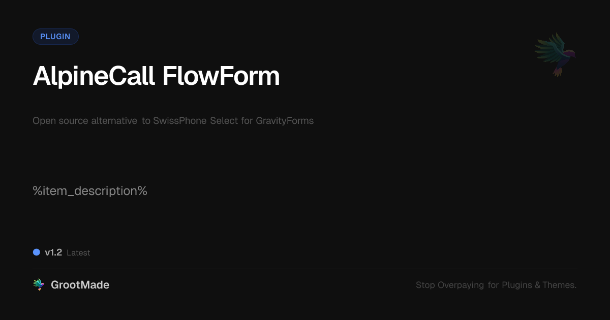 Preview of AlpineCall FlowForm