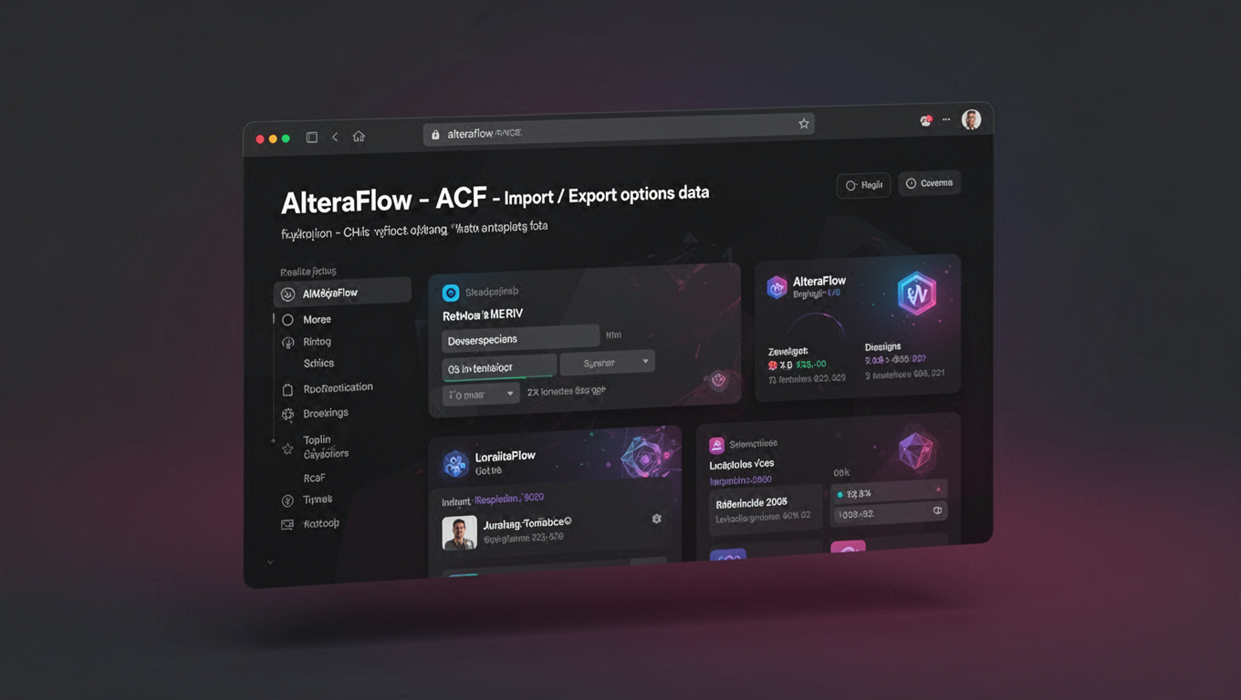 Preview of AlteraFlow - ACF - Import / Export options data
