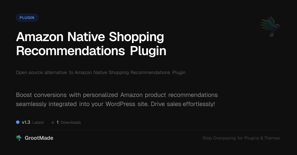 Preview of Amazon Native Shopping Recommendations Plugin