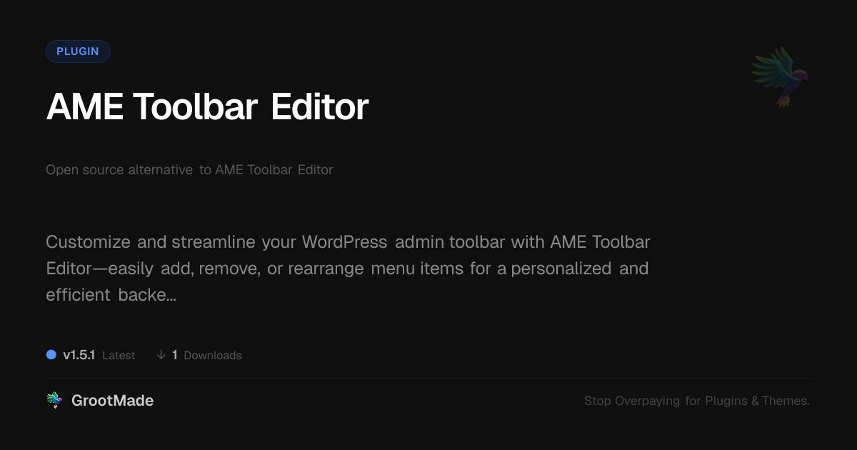 Preview of AME Toolbar Editor