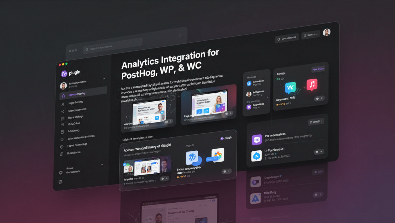 Preview of Analytics Integration for PostHog, WP, & WC