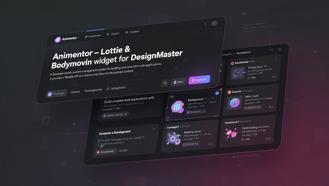 Preview of Animentor – Lottie & Bodymovin widget for DesignMaster