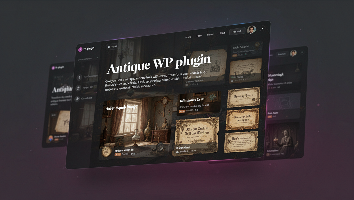 Preview of Antique WP plugin