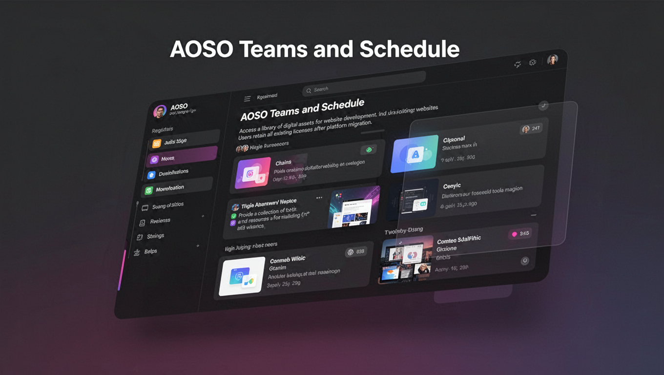 Preview of AOSO Teams and Schedule