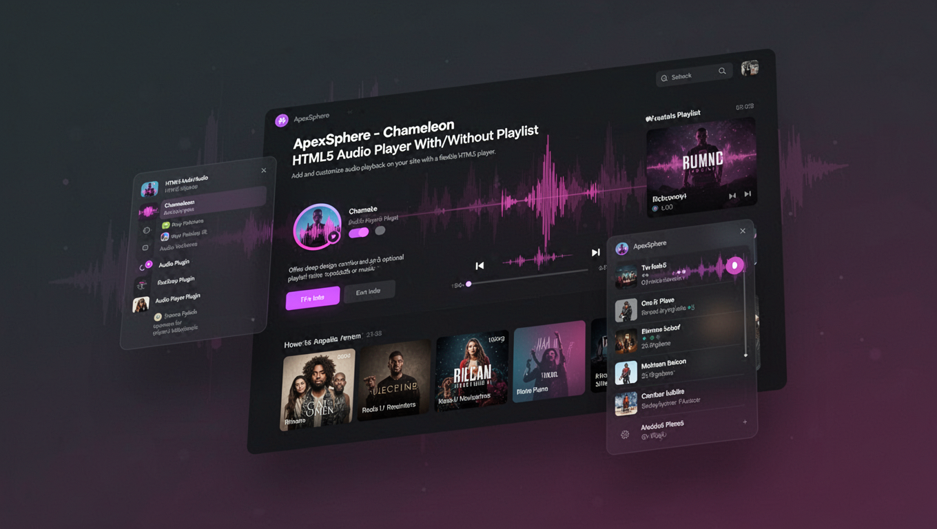 Preview of ApexSphere - Chameleon HTML5 Audio Player With/Without Playlist