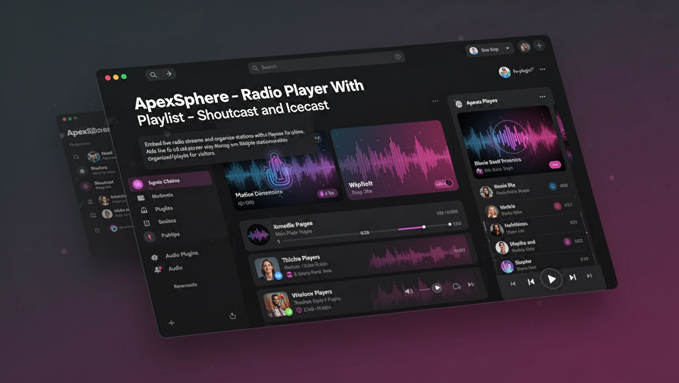 Preview of ApexSphere - Radio Player With Playlist - Shoutcast and Icecast