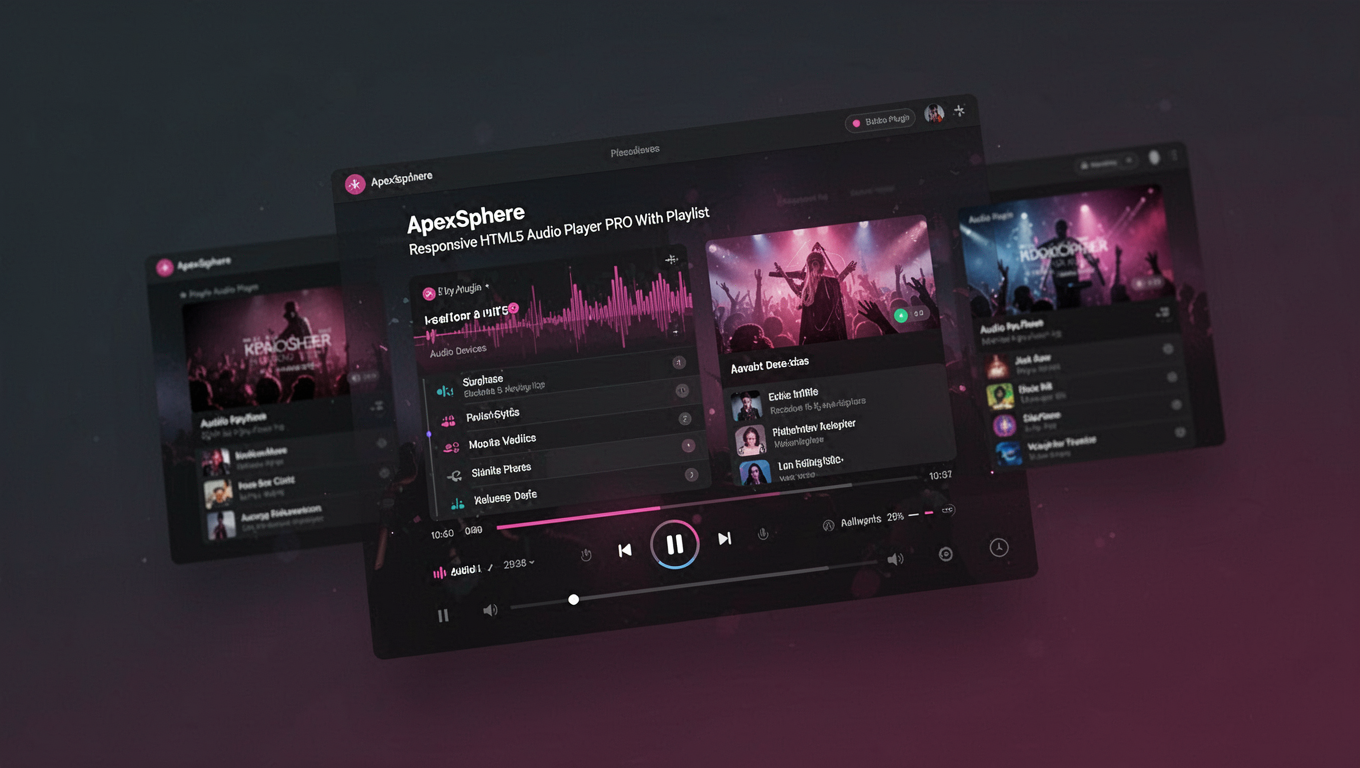 Preview of ApexSphere - Responsive HTML5 Audio Player PRO With Playlist