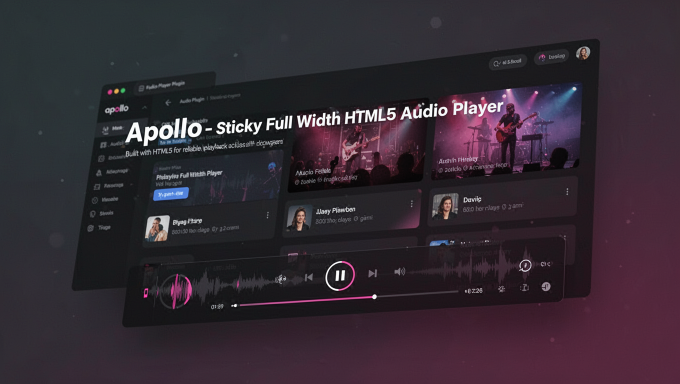 Preview of Apollo - Sticky Full Width HTML5 Audio Player