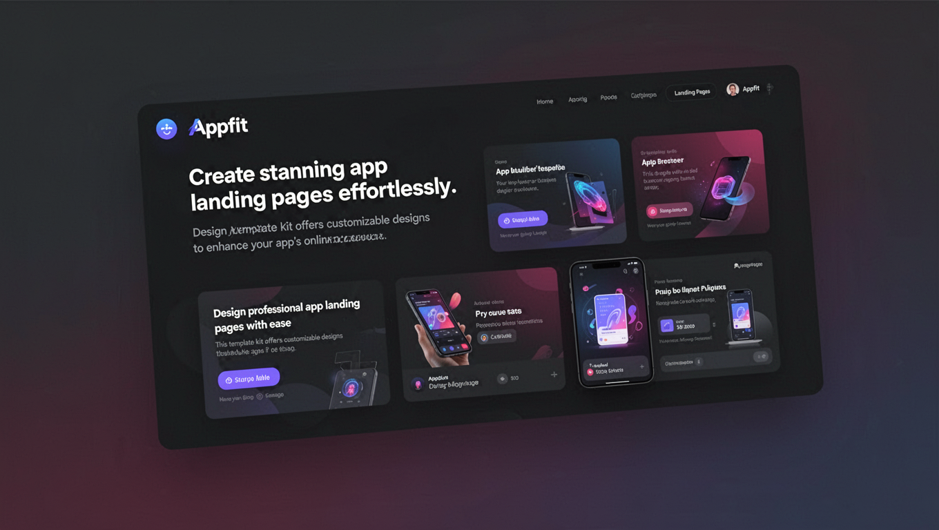 Preview of Appfit - App Landing Page Elementor Template Kit