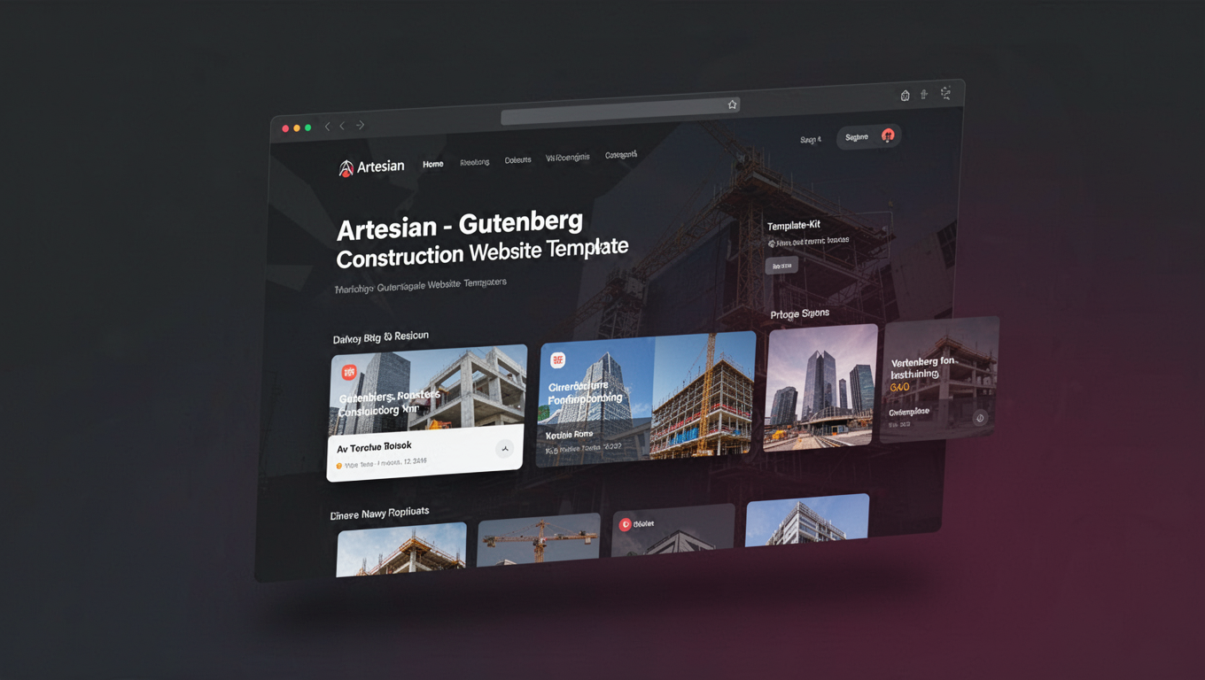 Preview of Artesian - Gutenberg Construction Website Template