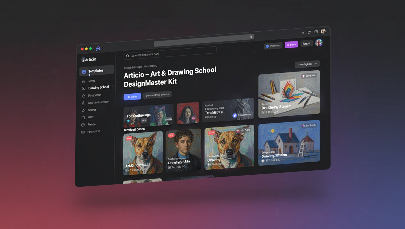 Preview of Articio – Art & Drawing School DesignMaster Template Kit