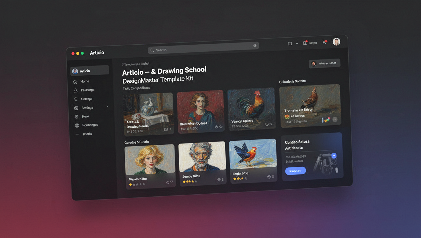 Preview of Articio – Art & Drawing School DesignMaster Template Kit