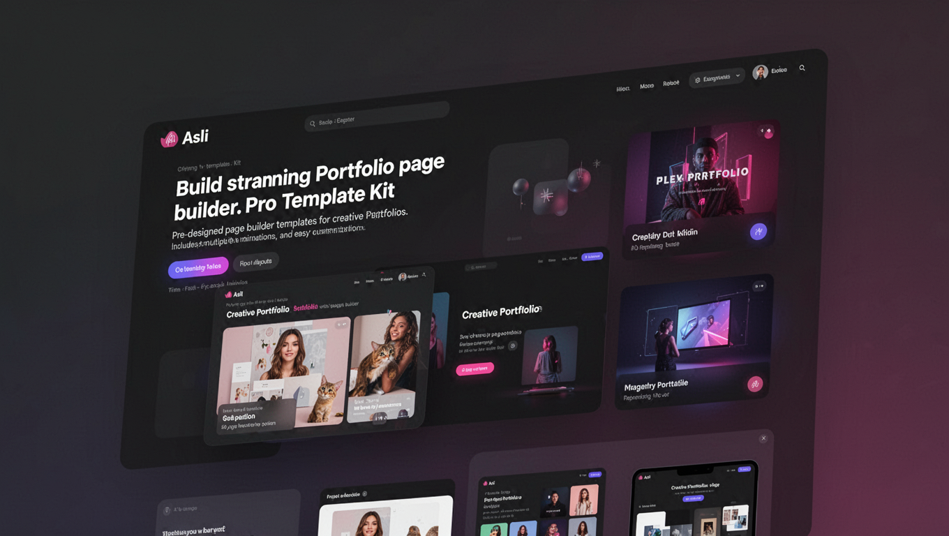 Preview of Asli – Creative Portfolio Elementor Pro Template Kit
