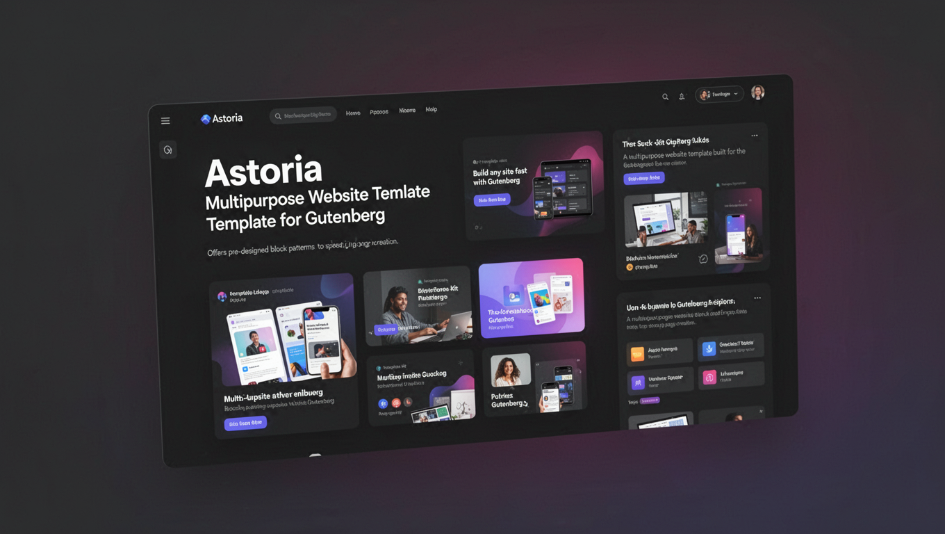 Preview of Astoria - Multipurpose Website Template for Gutenberg