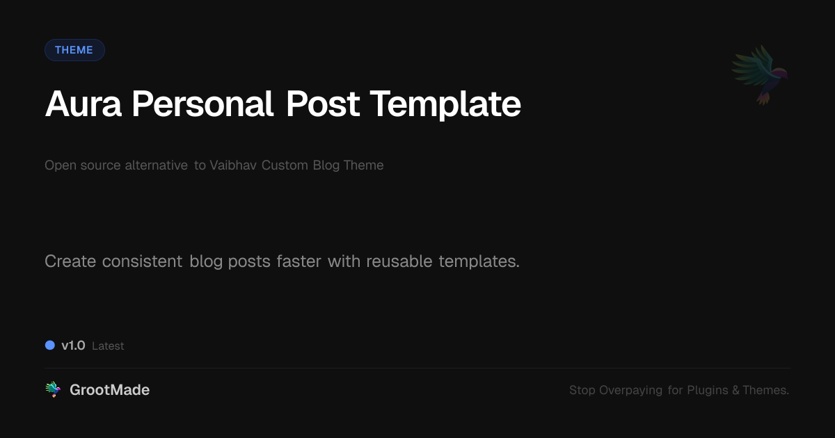 Preview of Aura Personal Post Template