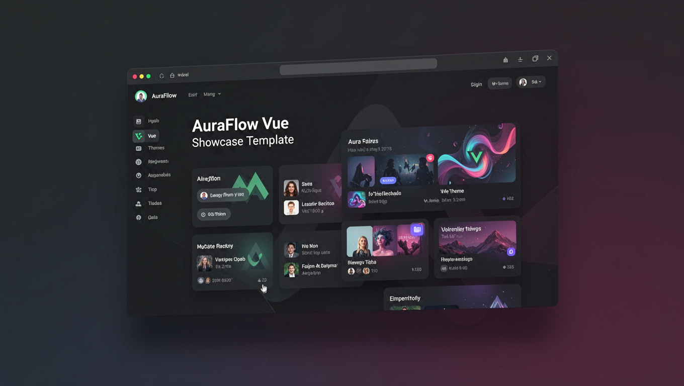 Preview of AuraFlow Vue Showcase Template