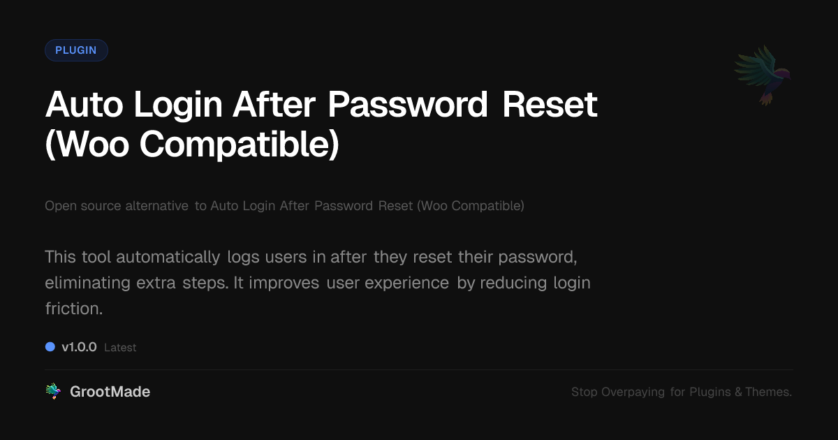 Preview of Auto Login After Password Reset (Woo Compatible)