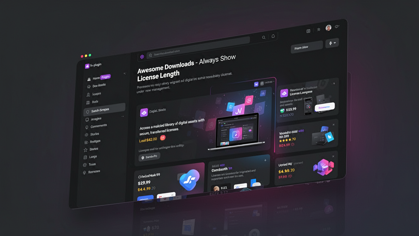 Preview of Awesome Downloads - Always Show License Length