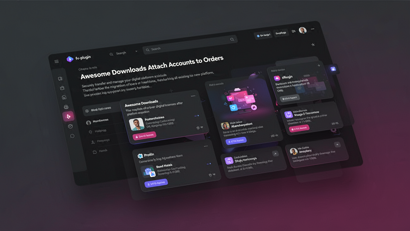 Preview of Awesome Downloads Attach Accounts to Orders